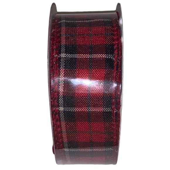Holiday Home red tartan plaid wired ribbon - Picture 1 of 2